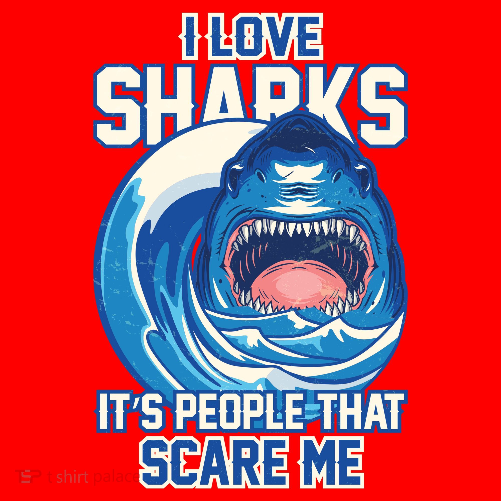 Funny I Love Sharks It's People That Scare Me Santa Hat