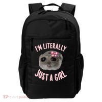 Funny IM Literally Just A Girl Sad Meme Backpack thumb 0