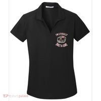 Funny IM Literally Just A Girl Sad Meme Women's Dry Zone Grid Polo thumb 0