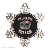 Funny IM Literally Just A Girl Sad Meme Ornament thumb 0
