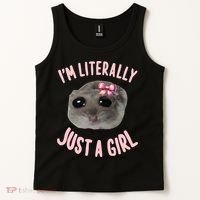 Funny IM Literally Just A Girl Sad Meme Tank Top thumb 2