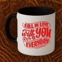 Fall In Love With You Everyday Cute Gift Coffee Mug thumb 2