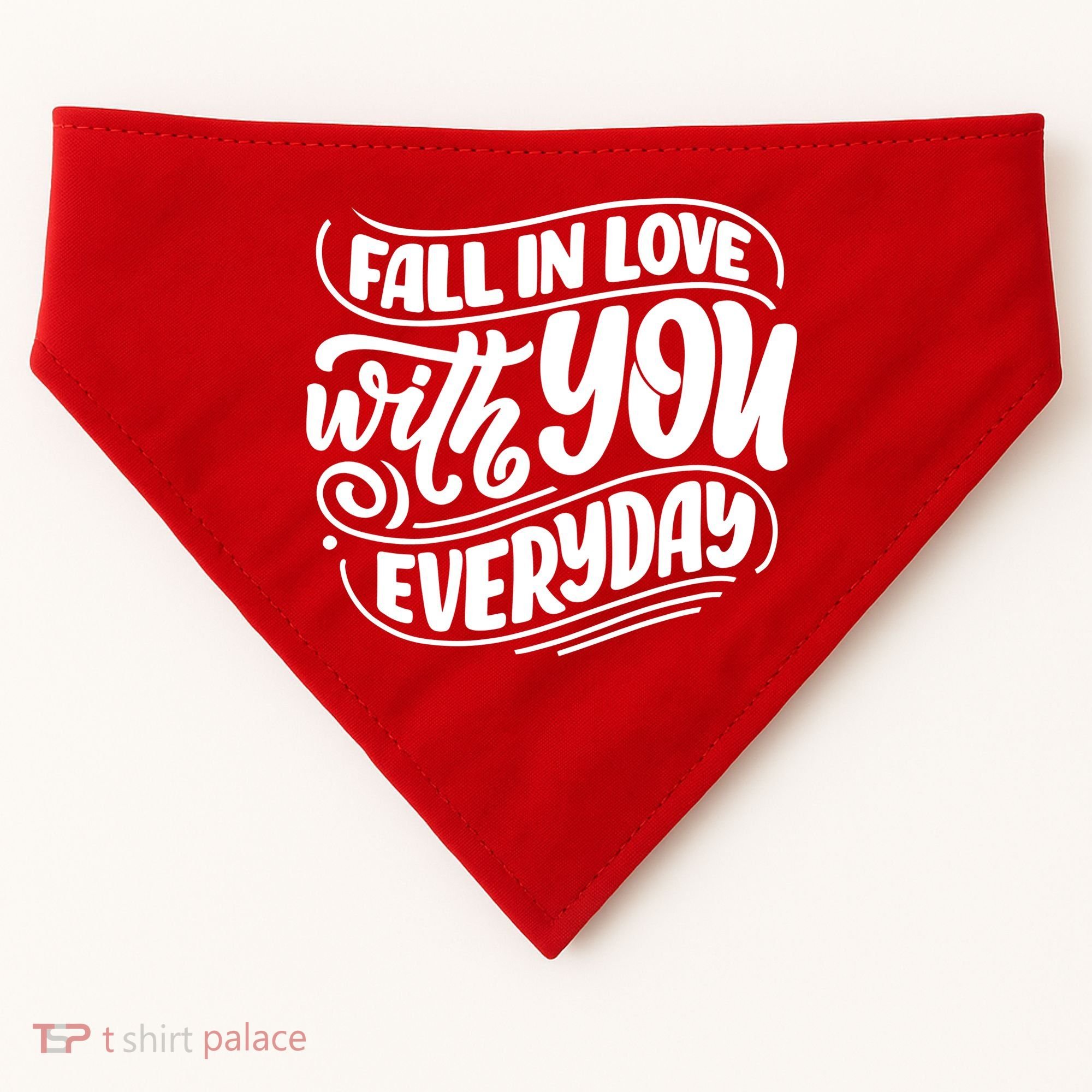 Fall In Love With You Everyday Cute Gift USA-Made Doggie Bandana