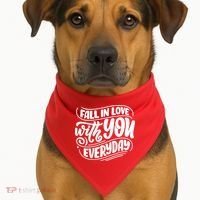 Fall In Love With You Everyday Cute Gift USA-Made Doggie Bandana thumb 1