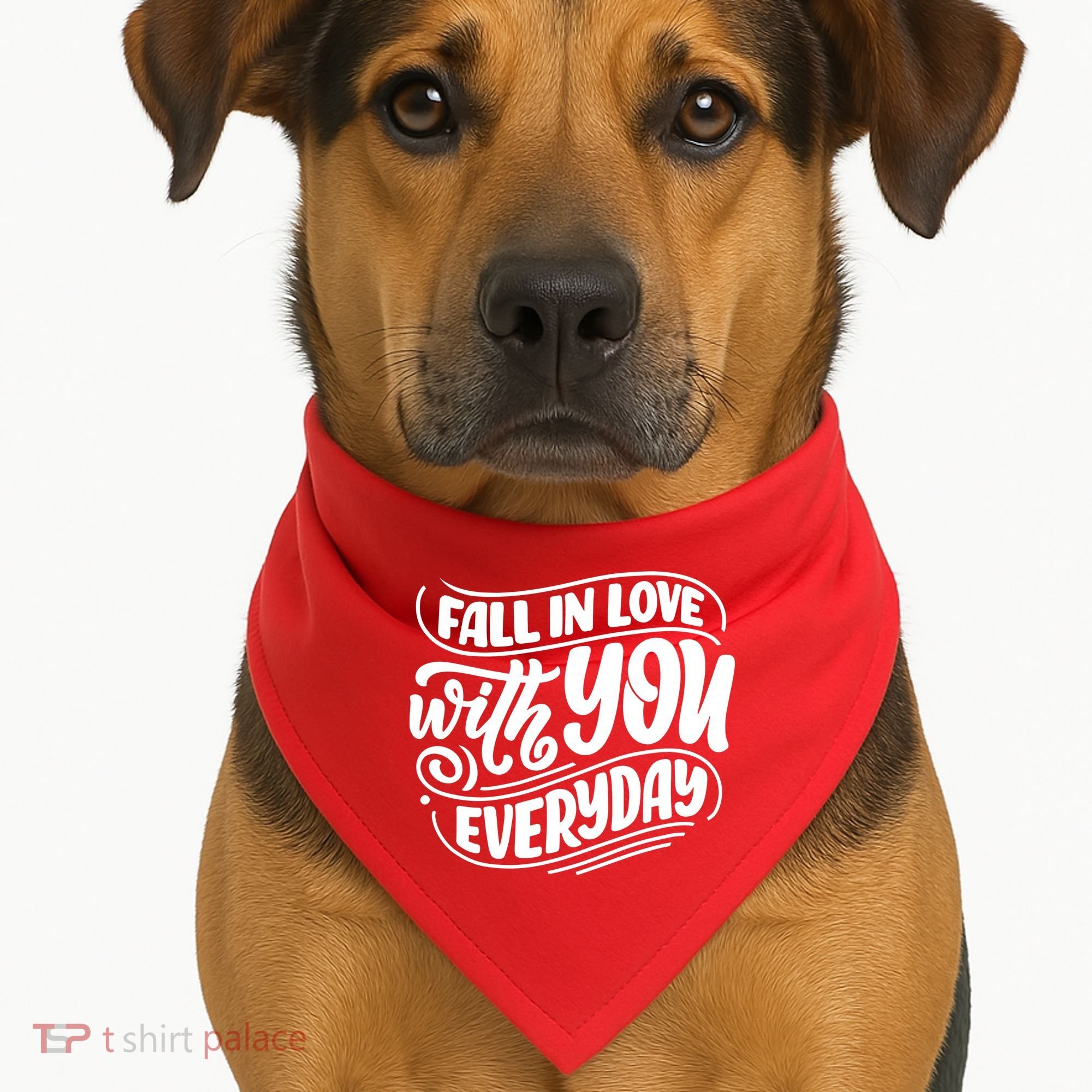 Fall In Love With You Everyday Cute Gift USA-Made Doggie Bandana