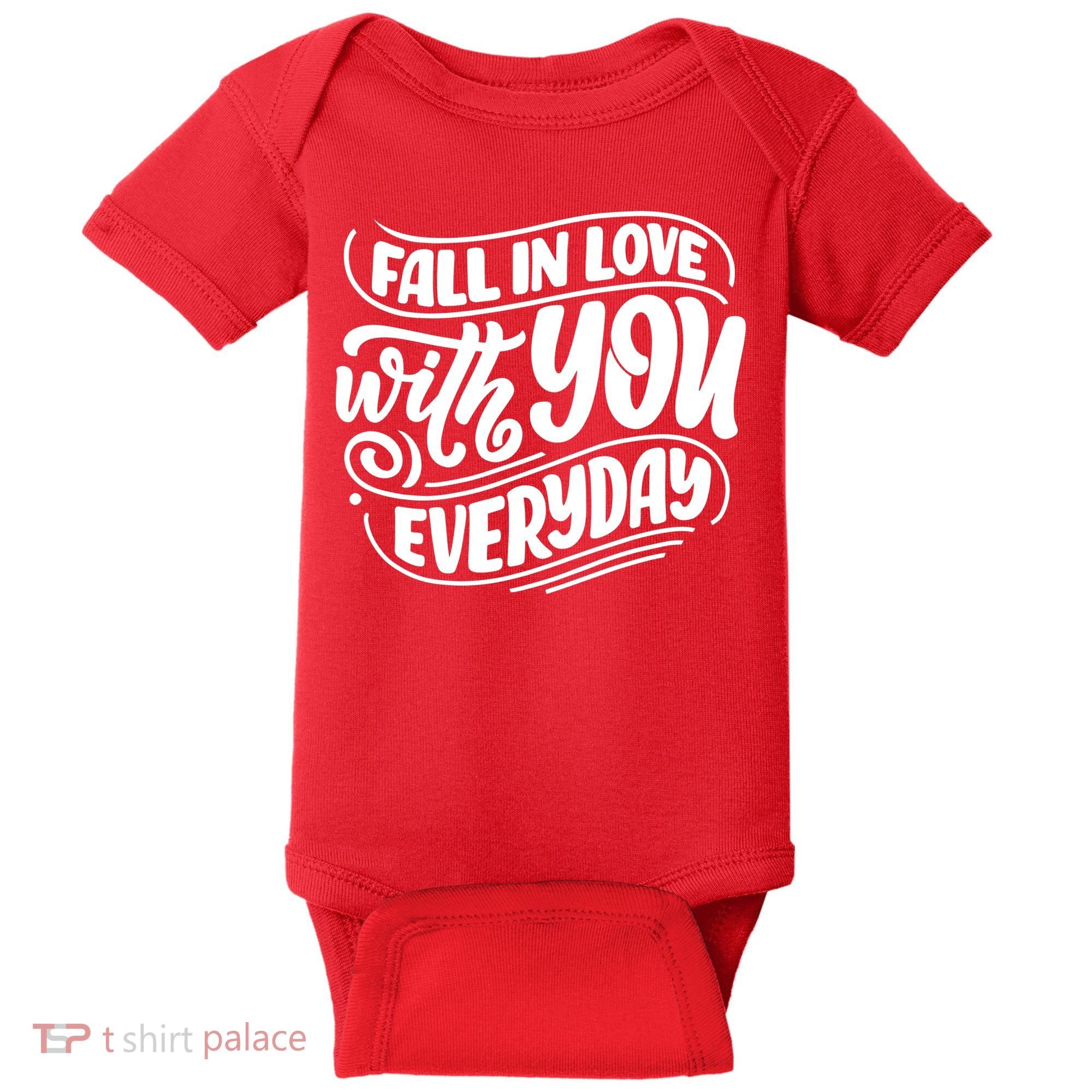 Fall In Love With You Everyday Cute Gift Baby Bodysuit