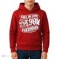 Fall In Love With You Everyday Cute Gift Kids Hoodie thumb 4
