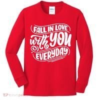 Fall In Love With You Everyday Cute Gift Kids Long Sleeve Shirt thumb 0