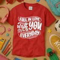 Fall In Love With You Everyday Cute Gift Kids T-Shirt thumb 3