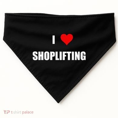 Funny I Love Shoplifting Design USA-Made Doggie Bandana