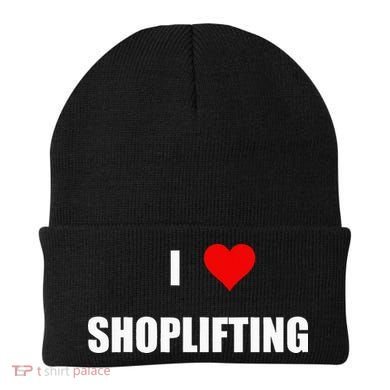 Funny I Love Shoplifting Design Beanie