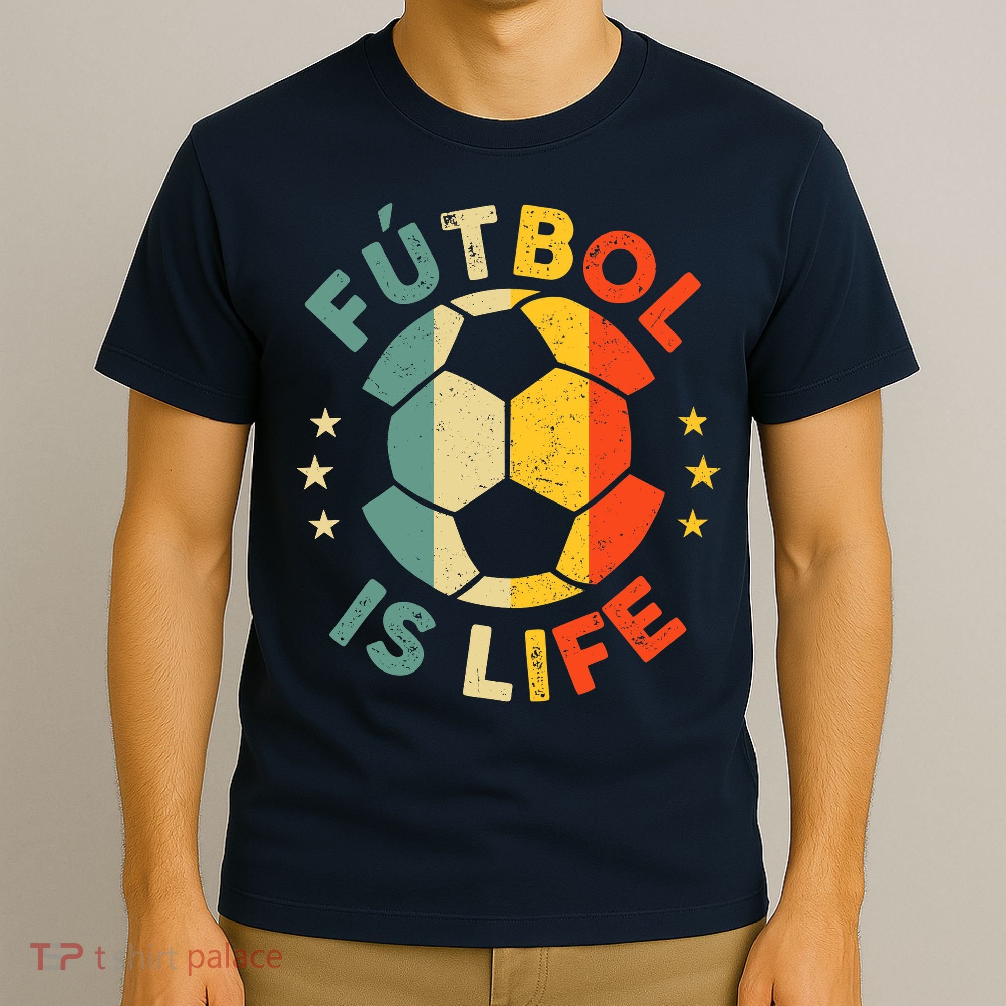 Futbol Is Life Football Lover Soccer Funny Vintage Coach T-Shirt