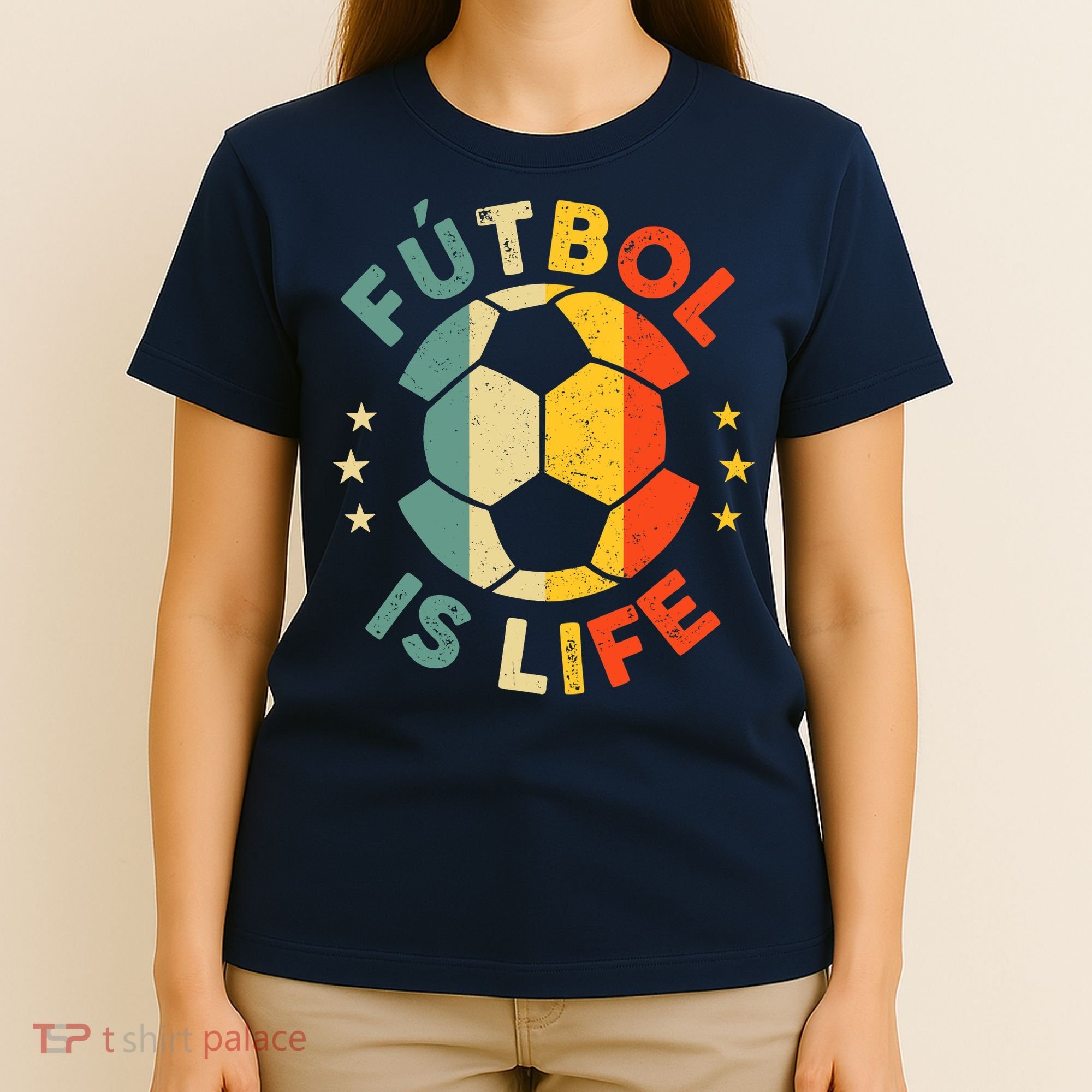 Futbol Is Life Football Lover Soccer Funny Vintage Coach T-Shirt