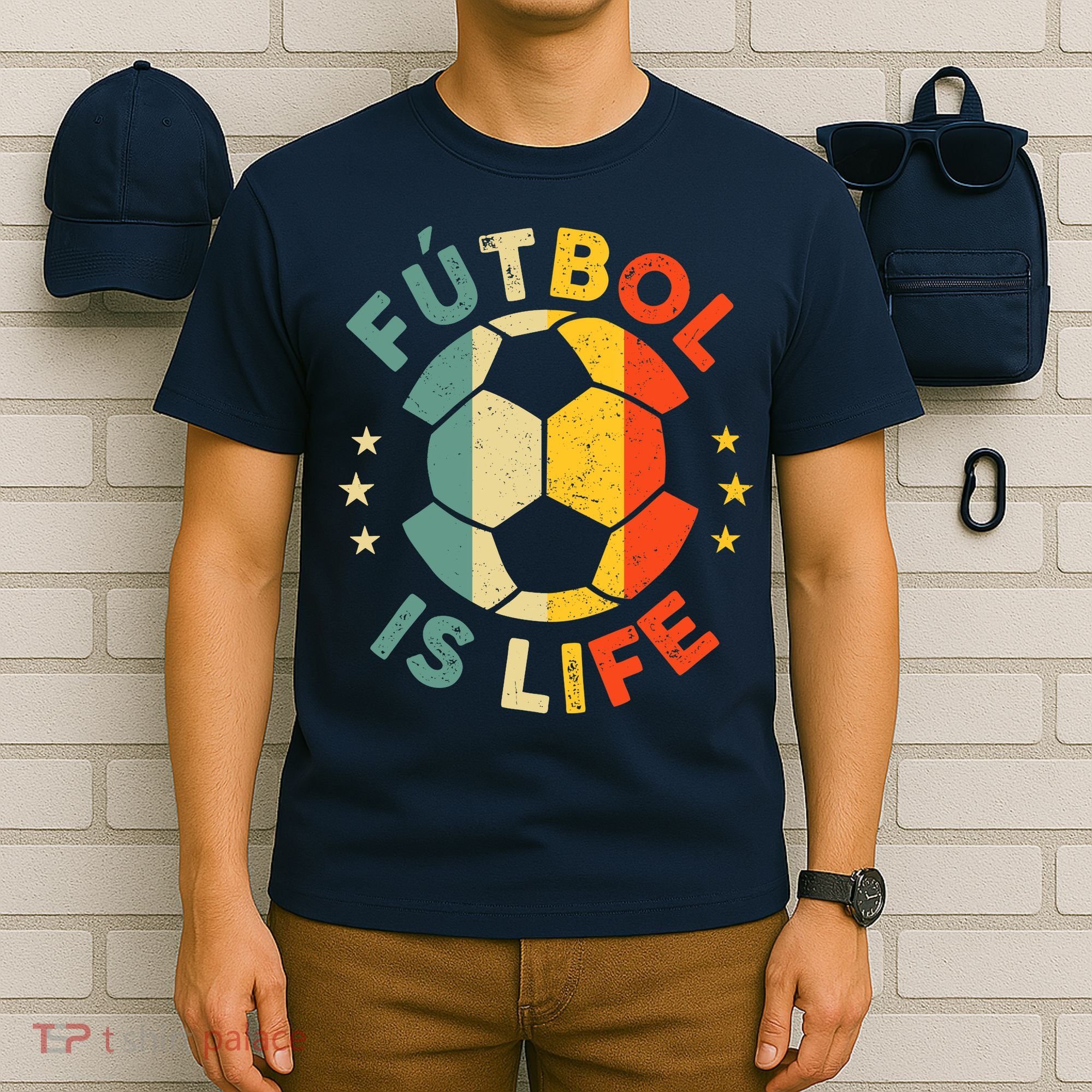 Futbol Is Life Football Lover Soccer Funny Vintage Coach T-Shirt