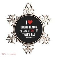 Funny I Love Drone Flying And My Cat Cats Lover Quadcopter Gift Ornament thumb 0