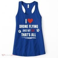 Funny I Love Drone Flying And My Cat Cats Lover Quadcopter Gift Women's Tank Top thumb 0