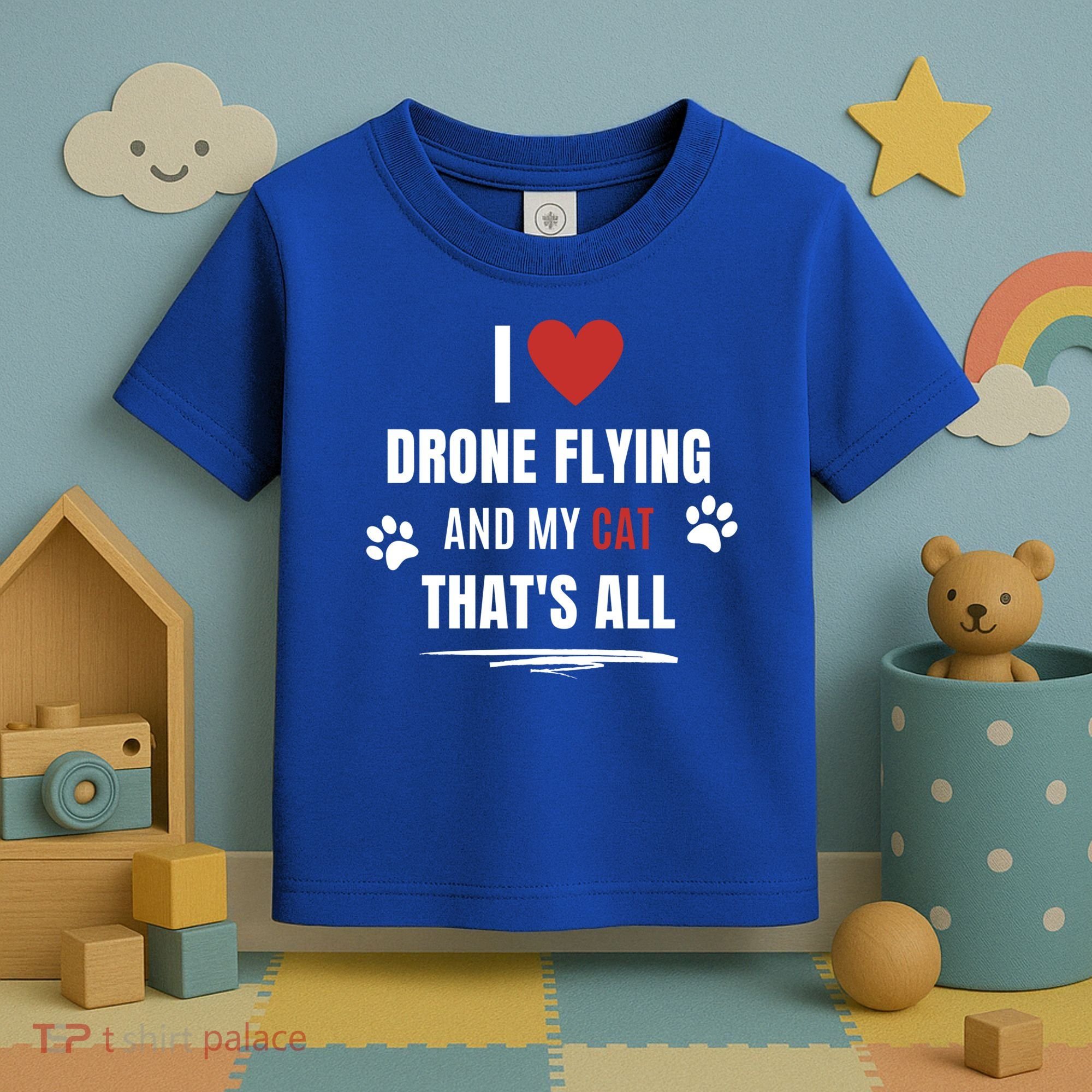 Funny I Love Drone Flying And My Cat Cats Lover Quadcopter Gift Toddler T-Shirt