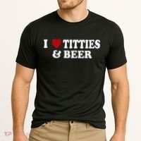 Funny I Love Tittes And Beer Cooling Performance Crew T-Shirt thumb 2