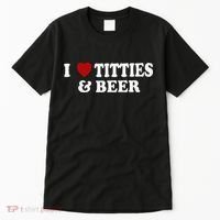 Funny I Love Tittes And Beer Tall T-Shirt thumb 0