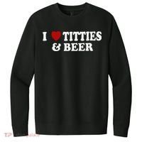 Funny I Love Tittes And Beer V.I.T. Fleece Crew Sweatshirt thumb 0