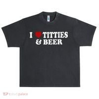 Funny I Love Tittes And Beer Urban Oversized Heavyweight T-Shirt thumb 0