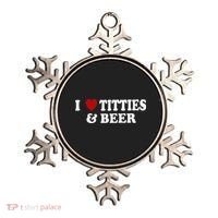 Funny I Love Tittes And Beer Ornament thumb 0