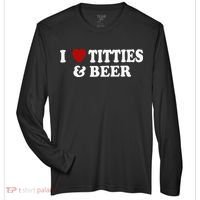 Funny I Love Tittes And Beer Zone Performance Long-Sleeve T-Shirt thumb 0