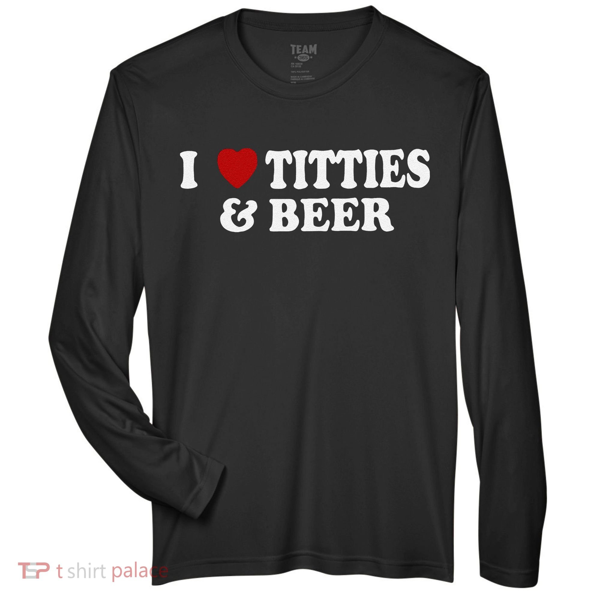 Funny I Love Tittes And Beer Zone Performance Long-Sleeve T-Shirt