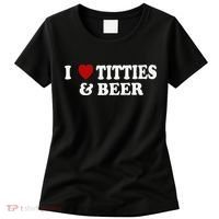Funny I Love Tittes And Beer Women's T-Shirt thumb 0