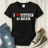 Funny I Love Tittes And Beer Women's T-Shirt thumb 3