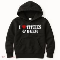 Funny I Love Tittes And Beer Kids Hoodie thumb 0
