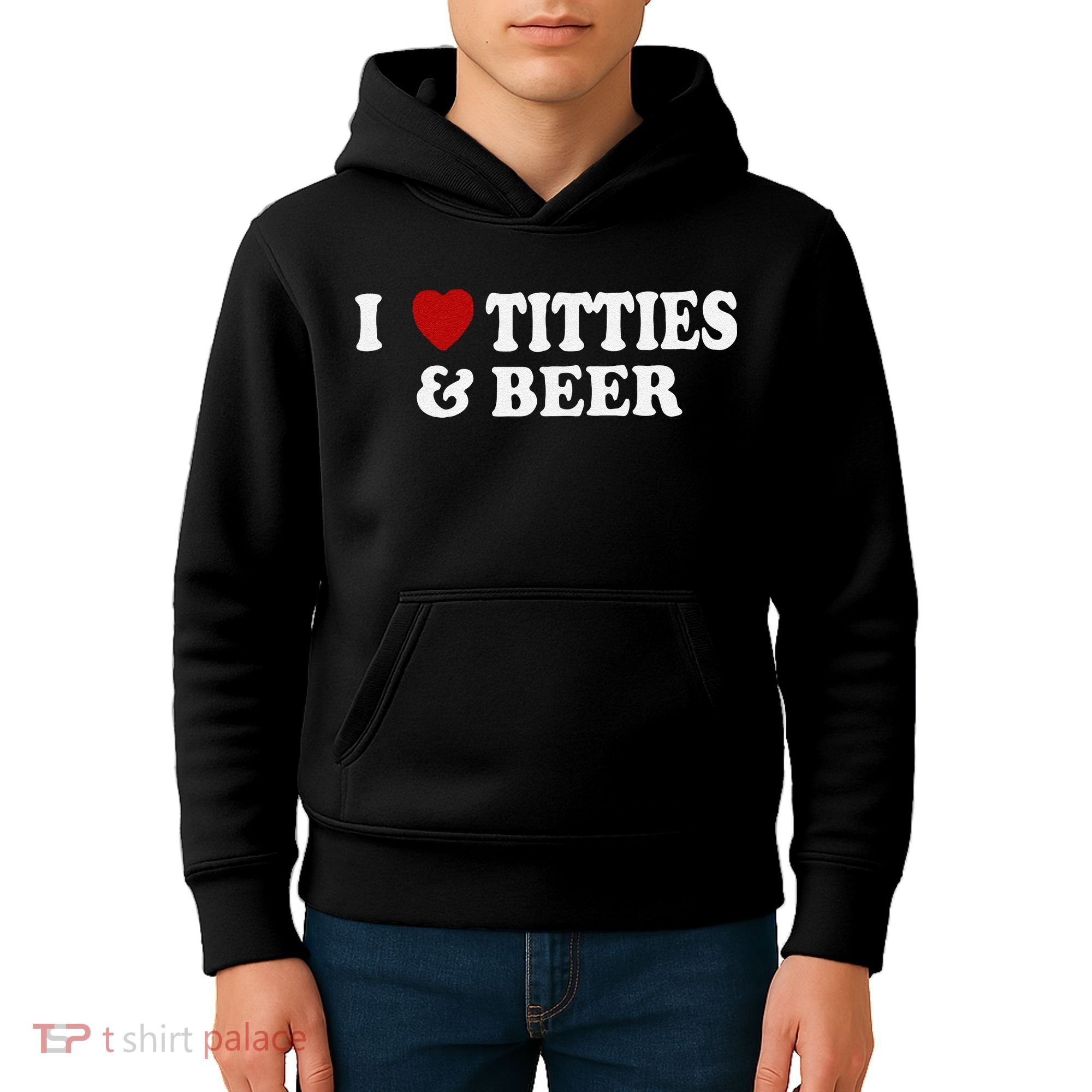 Funny I Love Tittes And Beer Kids Hoodie