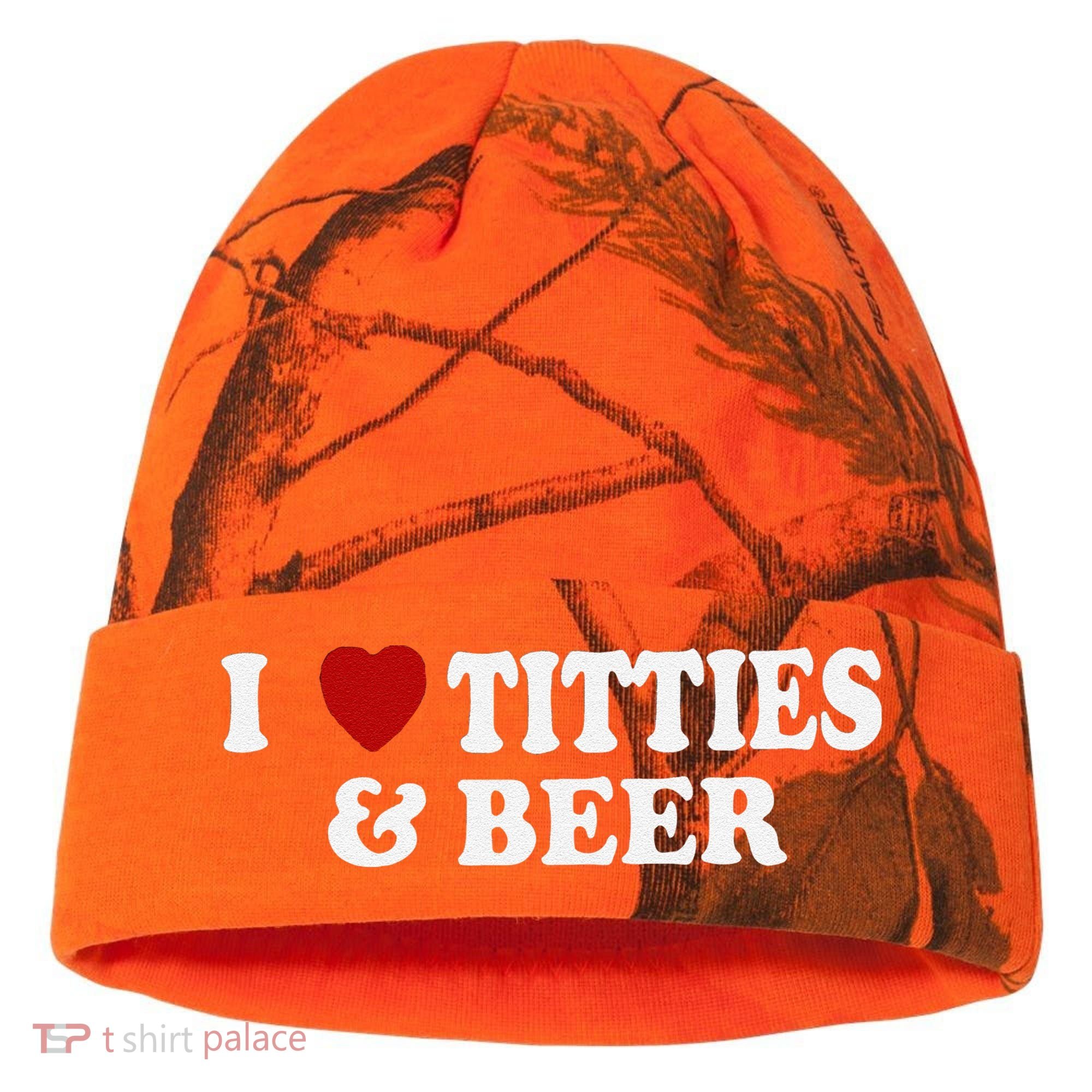 Funny I Love Tittes And Beer Kati Licensed 12" Camo Cuffed Beanie
