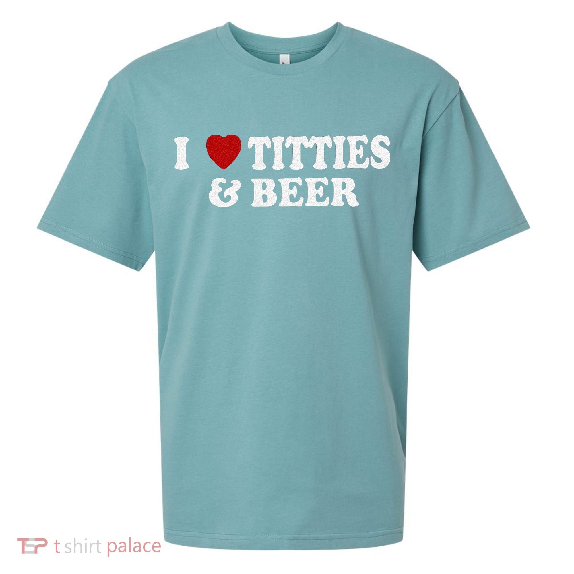 Funny I Love Tittes And Beer Sueded Cloud Jersey T-Shirt