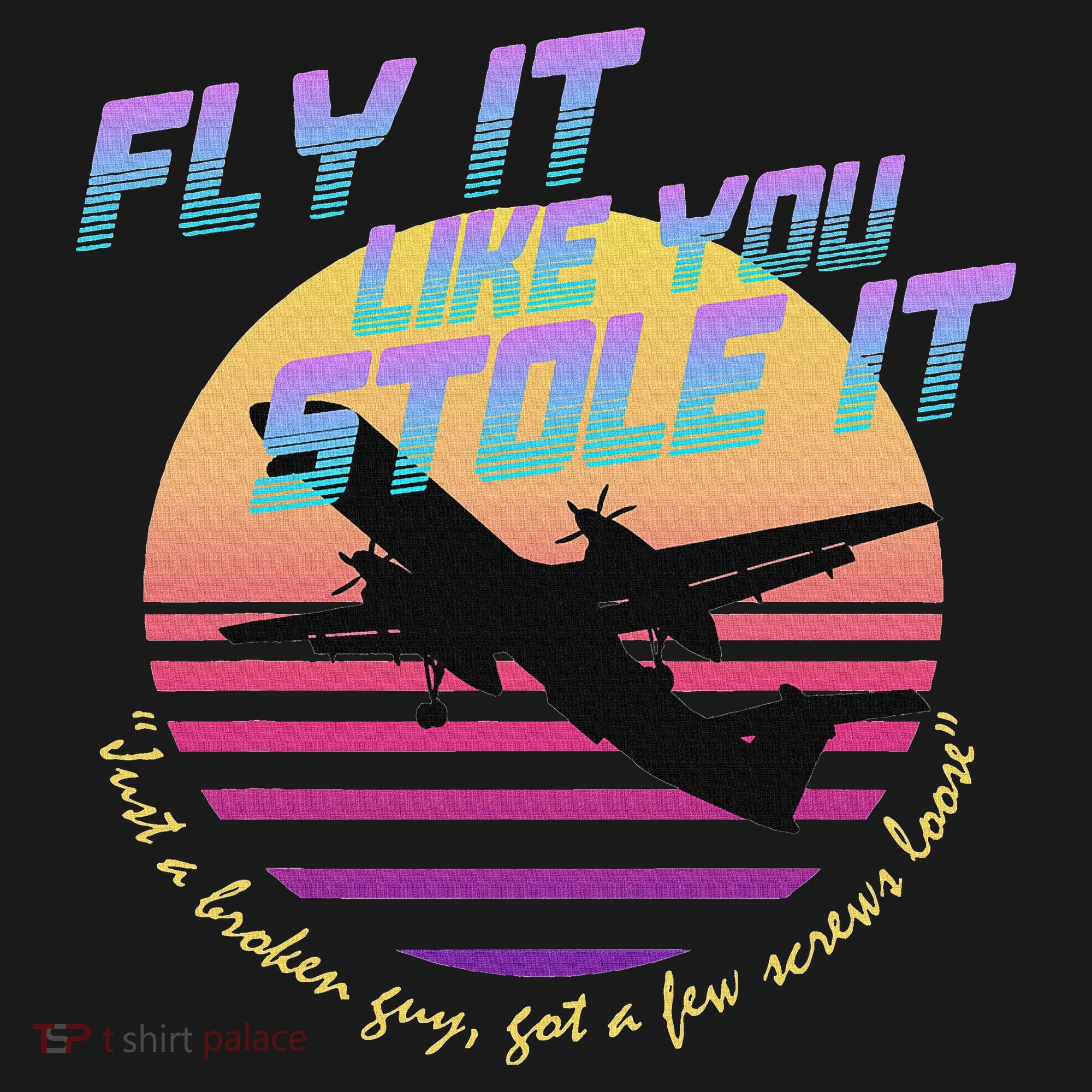 Fly It Like You Stole It Sky King Vaporwave Aesthetic T-Shirt