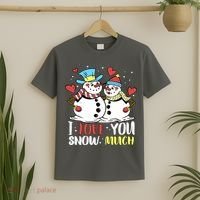 Funny I Love You Snow Much Snowman Women T-Shirt thumb 2