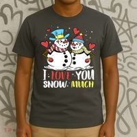 Funny I Love You Snow Much Snowman Women T-Shirt thumb 3