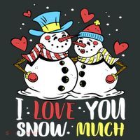 Funny I Love You Snow Much Snowman Women T-Shirt thumb 7