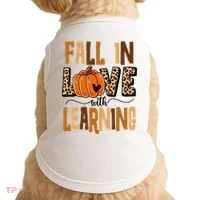 Fall In Love With Learning Teacher Gift Doggie Tank thumb 0