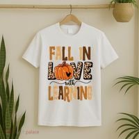 Fall In Love With Learning Teacher Gift T-Shirt thumb 2
