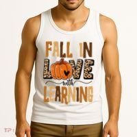 Fall In Love With Learning Teacher Gift Tank Top thumb 3