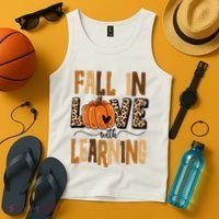 Fall In Love With Learning Teacher Gift Tank Top thumb 4
