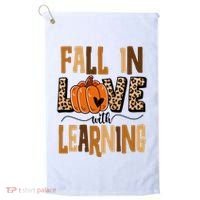 Fall In Love With Learning Teacher Gift Golf Towel thumb 0