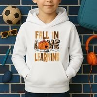 Fall In Love With Learning Teacher Gift Kids Hoodie thumb 2