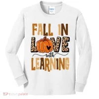 Fall In Love With Learning Teacher Gift Kids Long Sleeve Shirt thumb 0