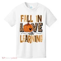 Fall In Love With Learning Teacher Gift Kids T-Shirt thumb 0