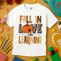 Fall In Love With Learning Teacher Gift Kids T-Shirt thumb 3