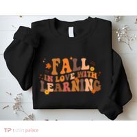 Fall In Love With Learning Fall Teacher Thanksgiving Groovy Sweatshirt thumb 2