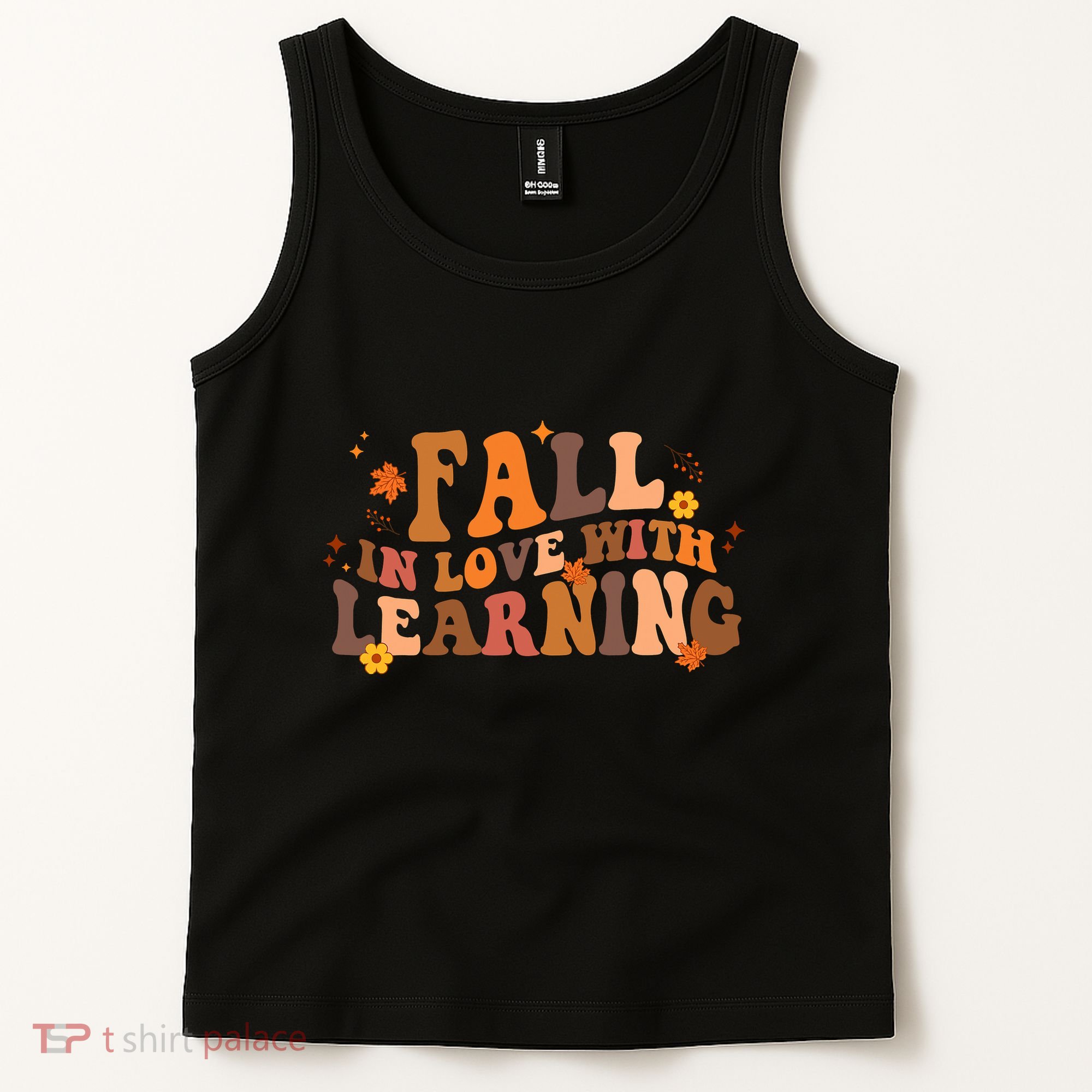 Fall In Love With Learning Fall Teacher Thanksgiving Groovy Tank Top