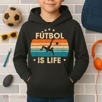 Futbol Is Life Retro Soccer Gift For Player Kids Hoodie thumb 2